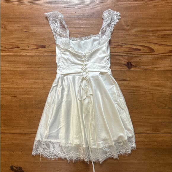 NWT Marthea white ivory lace corset adjustable slip dress SIZE XS - Picture 8 of 8